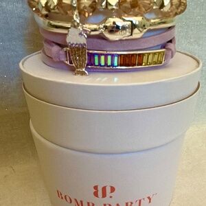Bomb Party Bracelet Ice Cream Soda Stackable Crystal Pink SRP$134
